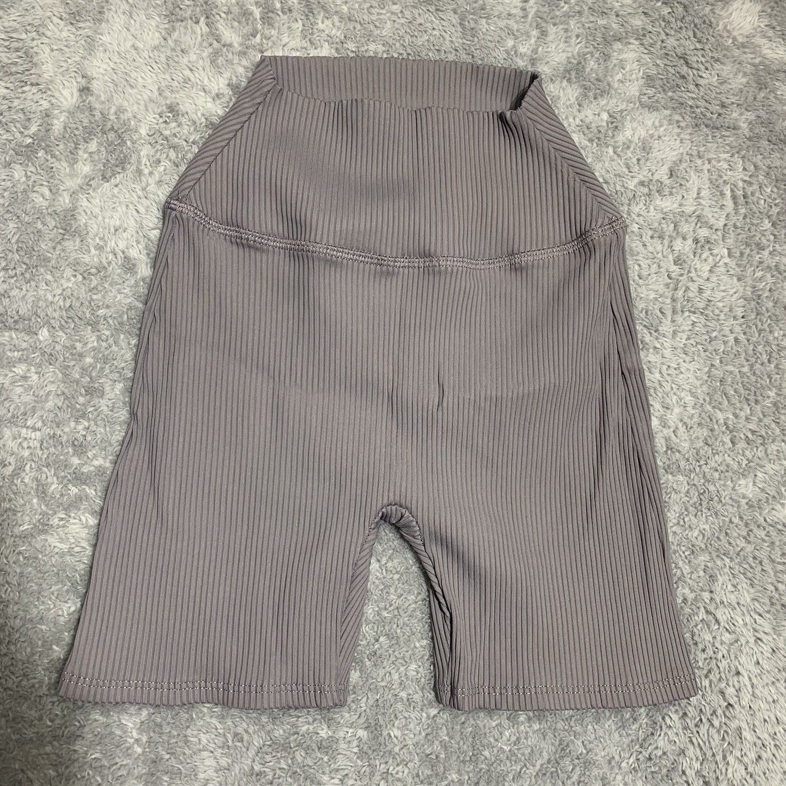 Pepper Biker Shorts Womens Xs Mauve Ribbed High Rise Athletic Yoga Gym Im09-12